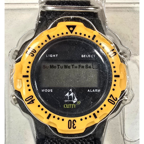 Cutty Sark Digital Watch Black And Yellow With Sailboat Logo, New - Picture 2 of 6